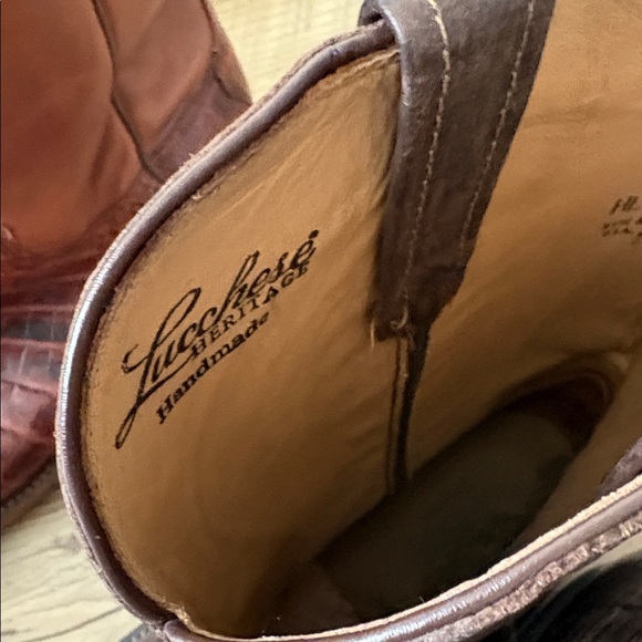 Lucchese Dark Brown Western Boots - Picture 2 of 7